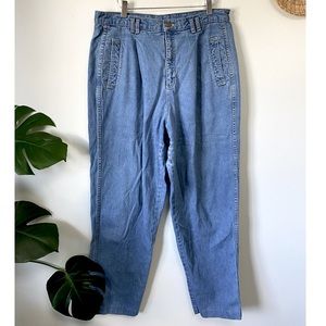 Vintage Balloon Pleated Denim Pants Mom Jeans 90s